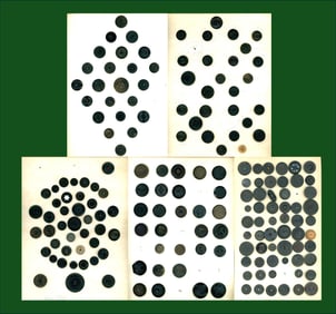 5 Cards of assorted black dyed horn buttons