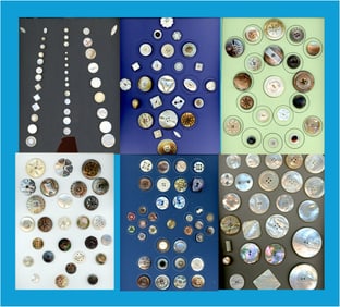 6 Cards of assorted pearl-shell buttons