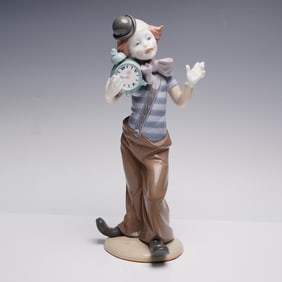 Lladro Porcelain Figurine, Clown with Alarm Clock 1005056