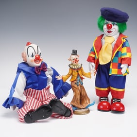 3pc Clown Figurine and Dolls