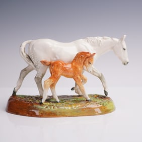 Royal Doulton Figurine, Gude Grey Mare and Foal, HN2532