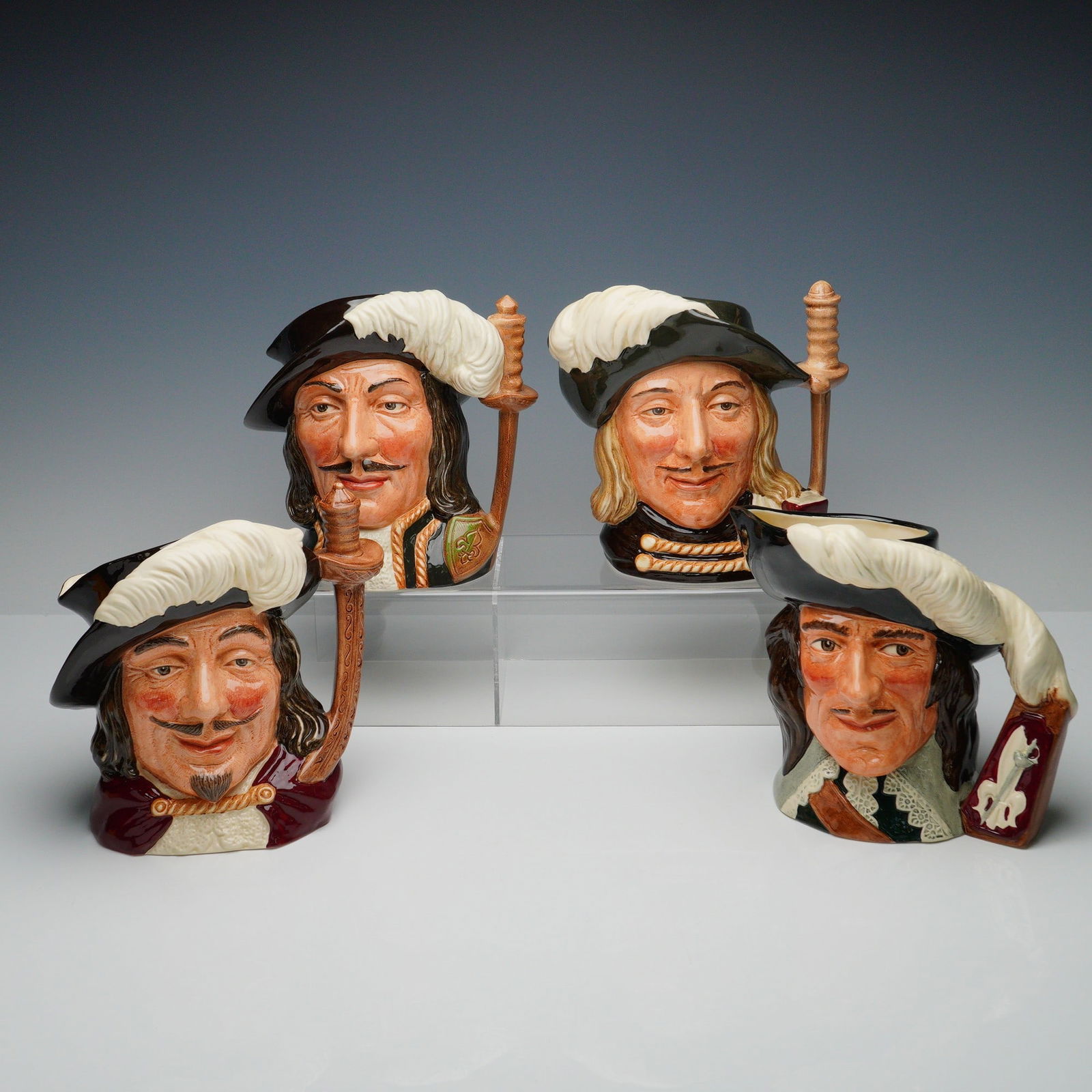 4pc Royal Doulton Large Character Jugs - The Three Musketeers and D'Artagna (1 of 9)