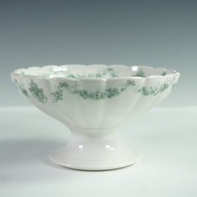 Theodore Haviland Limoges Pedestal Bowl, Green Garland Design
