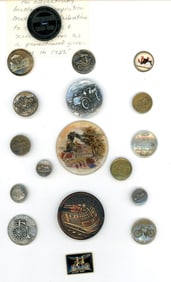 A card of assorted material transportation buttons