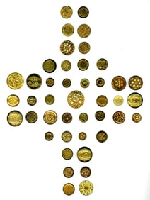 A card of early 19th century golden age buttons