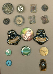 A selection of assorted designs on buttons