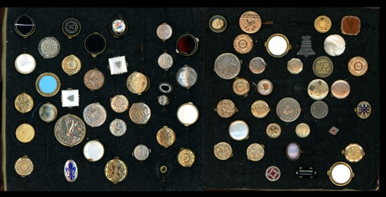 A selection of assorted material Stud buttons