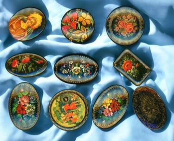 A selection of incredible Russian :Lacquer Pins