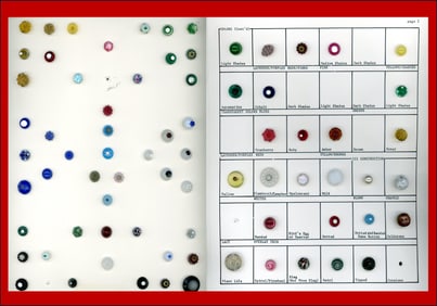 2 Cards of assorted charmstring colored glass buttons