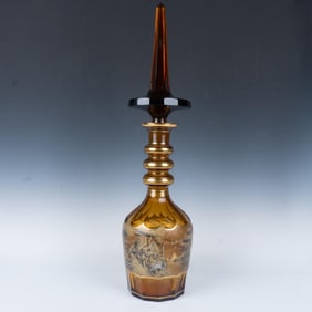Colossal J.M Pohl Bohemian Czech Glass Large Bottle