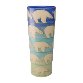 Dennis Chinaworks Pottery by Sally Tuffin Polar Bear Stepped Vase