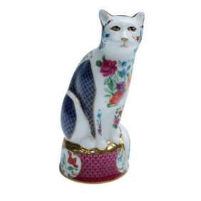 Royal Worcester Porcelain Candle Snuffer, Giles Cat