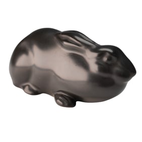 Royal Doulton Stoneware Figurine, Black Hare Crouching