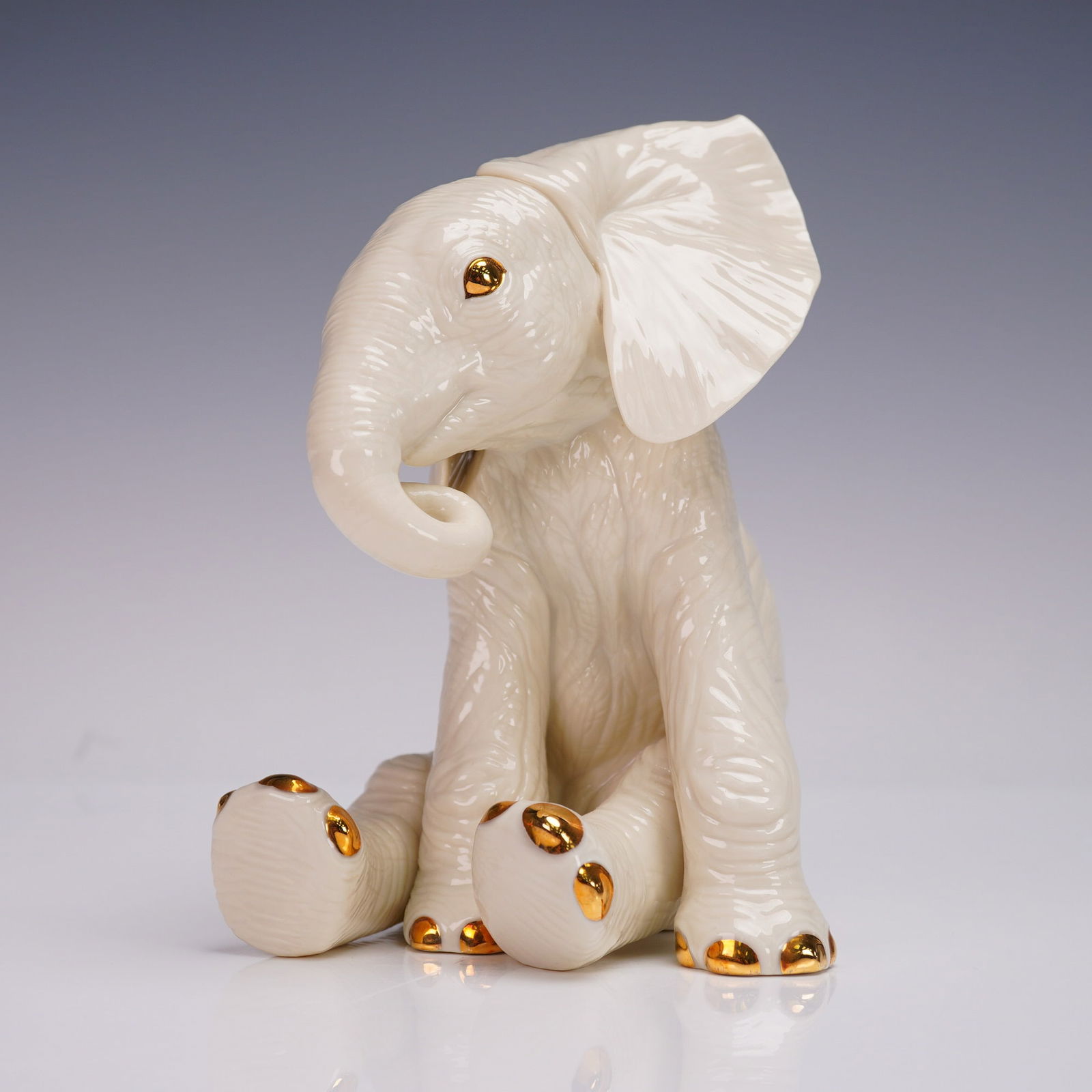Lenox Ivory China African Elephant Calf Figurine with 24K Gold Accents (1 of 7)