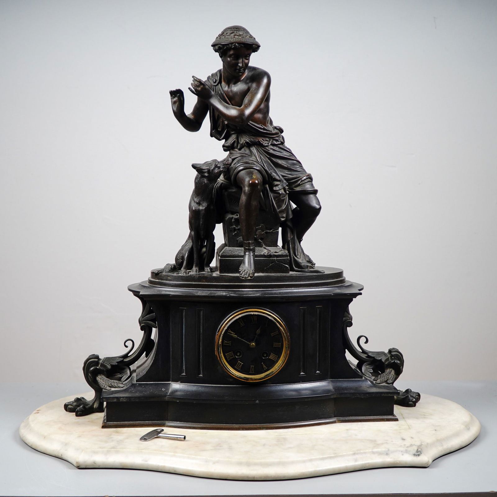 Antoine Pierre Aubert, French Bronze Figural Mantel Clock (1 of 6)