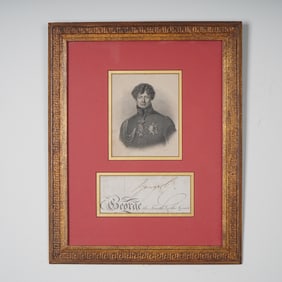 Engraved Portrait & Signed Document of King George IV of the United Kingdom