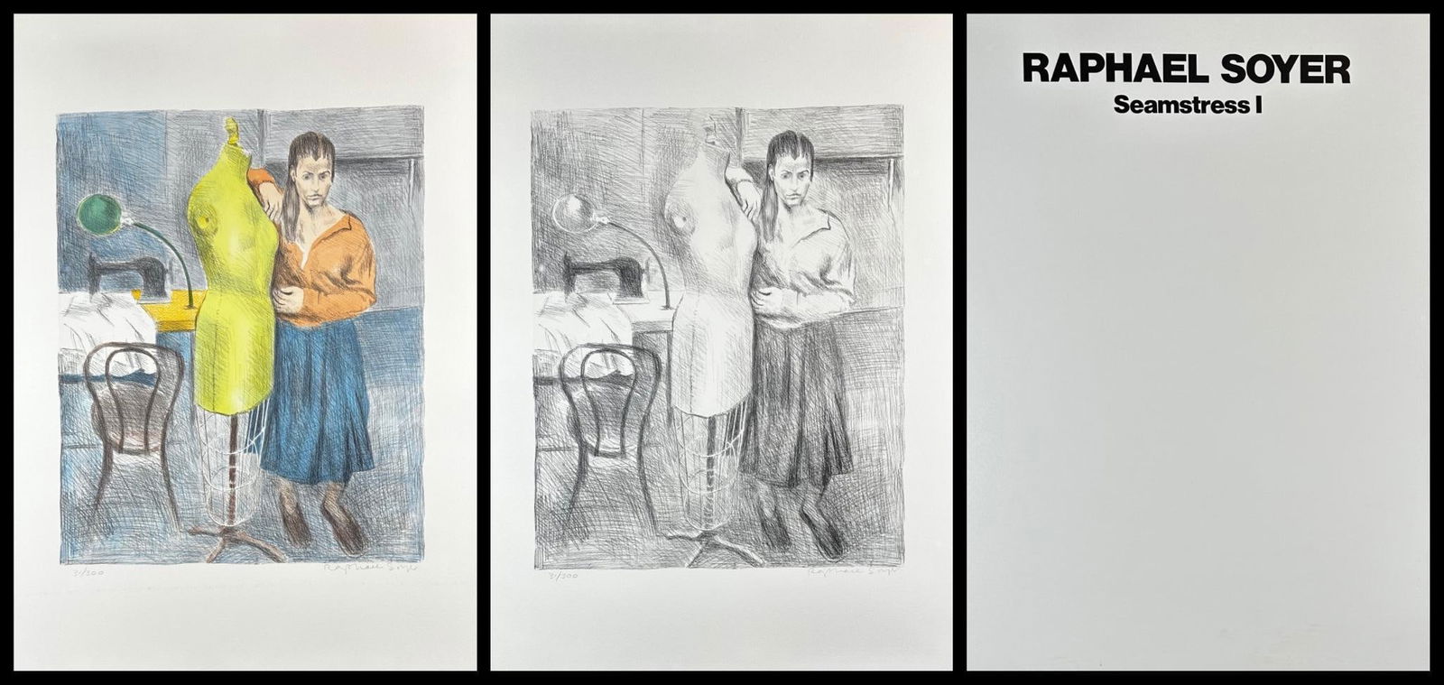 Raphael Soyer (1899-1997) Signed Seamstress Lithographs (2) (1 of 3)
