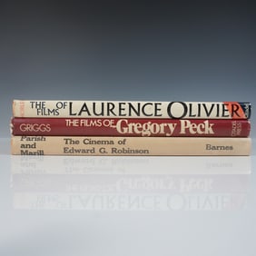3 Vintage Film Books: Laurence Olivier, Gregory Peck, Edward G. Robinson