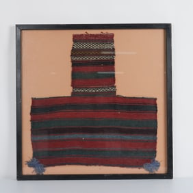 Antique Afghan Handweave Wool Textile Fragment
