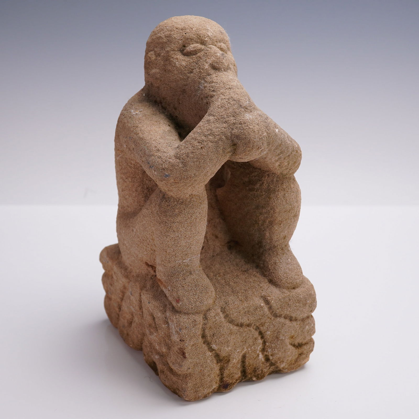Central American Heavy Carved Stone Sukia Figure Shaman in Contemplation (1 of 4)