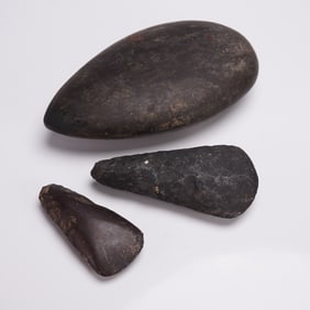 3pc Native American Stone Tools, Possibly Archaic Period