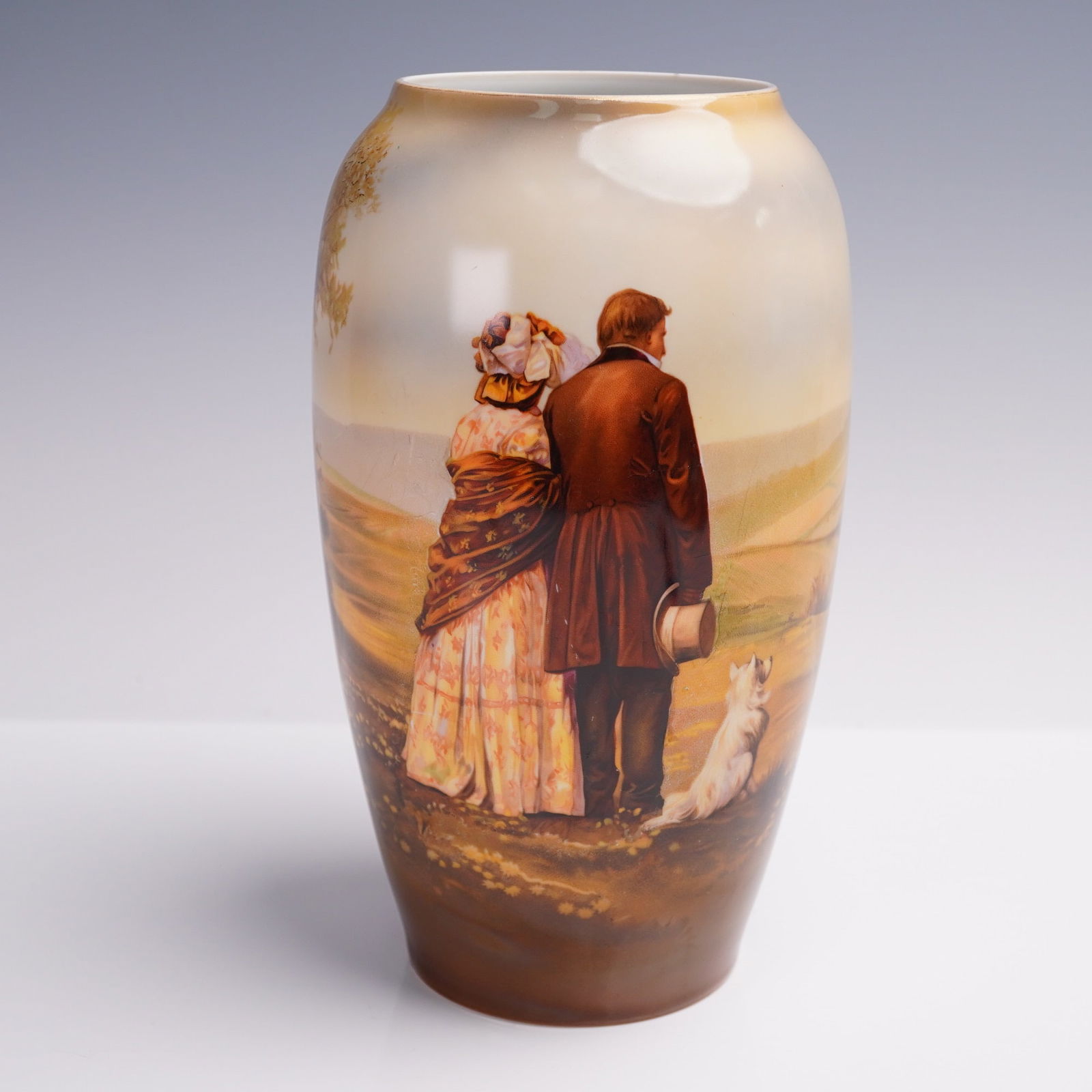 Antique RS Prussia Suhl Porcelain Vase, Romantic Landscape (1 of 4)