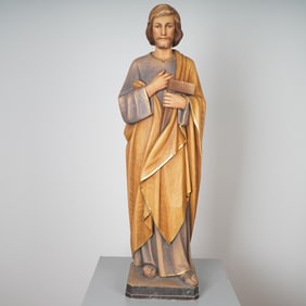 Carved Polychrome Wood Statue of Saint Jude from Ortisei Italy