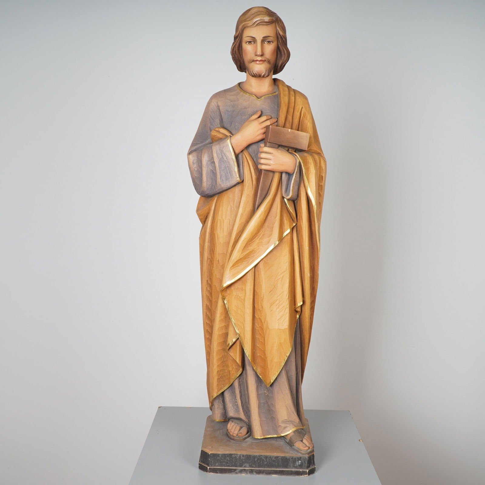 Carved Polychrome Wood Statue of Saint Jude from Ortisei Italy (1 of 4)