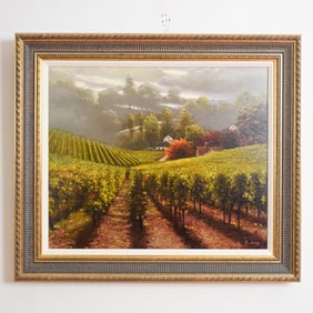 Les Champs des Vignes by B. Jung Giclee on Canvas