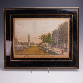 Hand-Colored Engraving by Georg Balthasar Probst, Vue de Groeningen