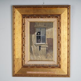 Robert Clark, Egg Tempera Painting on Panel, The Yellow Flower, Signed