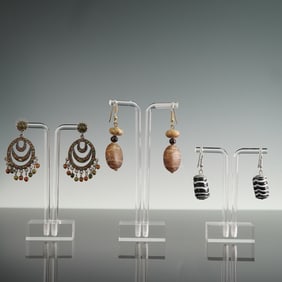 3pc Mixed Bead and Dangle Earring Set