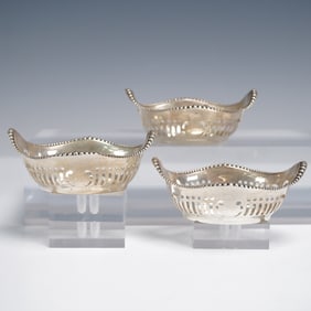 3pc Sterling Silver Openwork Nut Bowls