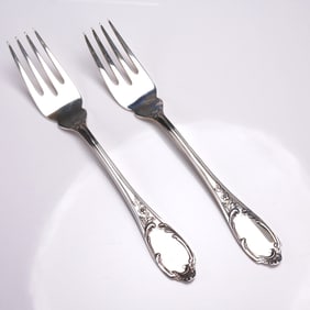 2pc Buccellati Sterling Silver Fish/Salad Forks, Monte Mario Pattern