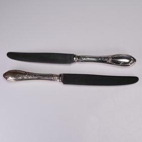 2pc Buccellati Sterling Silver New French Hollow Dinner Knives, Monte Mario