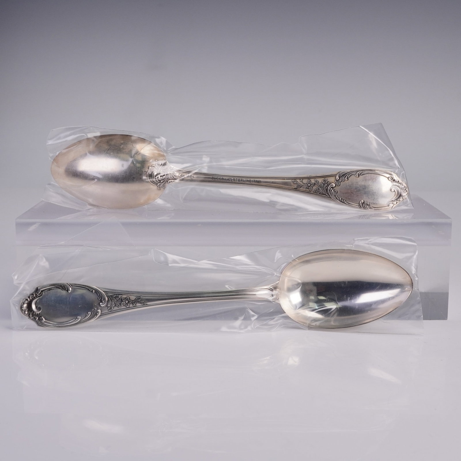 2pc Buccellati Sterling Silver Place Spoons, Monte Mario Pattern (1 of 4)