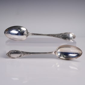 2pc Buccellati Sterling Silver Tablespoons, Monte Mario Pattern