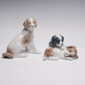2pc Nao by Lladro Porcelain Dog Figurines
