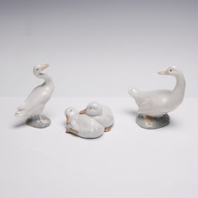 3pc Lladro & Nao by Lladro Porcelain Duck Figurines