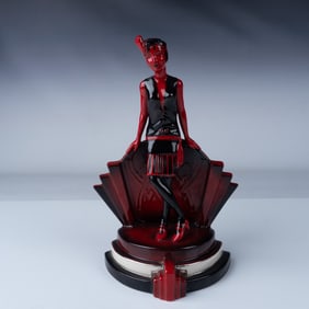 Peggy Davies Art Deco Ruby Fusion Figurine