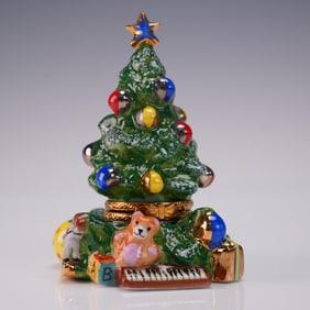 Limoges Porcelain Christmas Tree Box Elda Creations