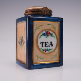 Limoges Rochard Porcelain Tea Canister Ring Box France