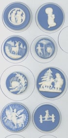 A small card of pictorial Jasperware buttons