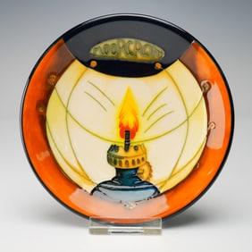 Moorcroft Pottery by Sue Barnsley Flame Lantern Round Dish