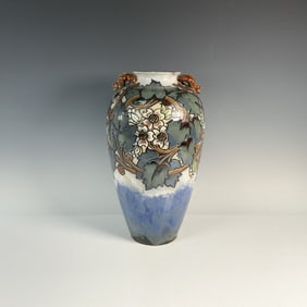 Royal Doulton Francis C. Pope Stoneware Dogwood Vase
