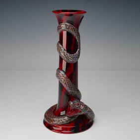 Royal Doulton Flambe Sung Candlestick, Puning Snake BA24