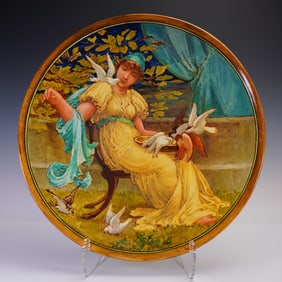 John McLennan for Pinder Bourne & Co. Large Faience Wall Charger