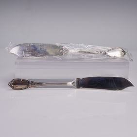 2pc Buccellati Sterling Silver Fish Knives, Monte Mario Pattern