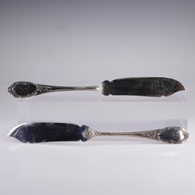 2pc Buccellati Sterling Silver Fish Knives, Monte Mario Pattern