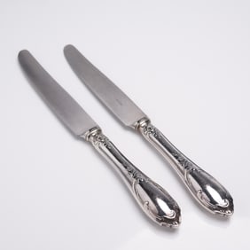 2pc Buccellati Sterling Silver New French Hollow Dinner Knives, Monte Mario